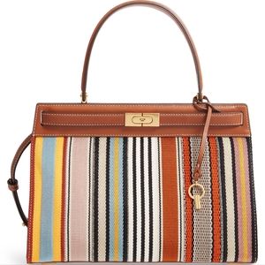 Tory Burch Lee Radziwill Stripe Multicolor Satchel